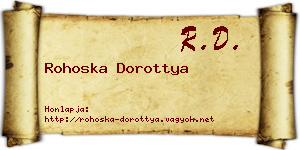 Rohoska Dorottya névjegykártya